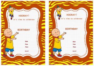 Caillou Birthday Party Invitations Caillou Birthday Invitations Birthday Printable