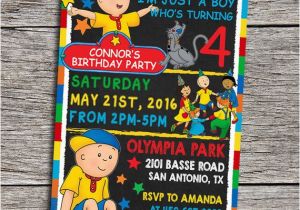 Caillou Birthday Party Invitations Caillou Birthday Party Invitation Digital by Dottydigitalparty