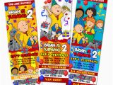 Caillou Birthday Party Invitations Caillou Birthday Party Invitation Ticket Custom Photo