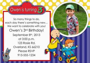 Caillou Birthday Party Invitations Items Similar to Caillou Birthday Party Invitation On Etsy