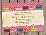 Cake Decorating Birthday Party Invitations Cake Decorating Birthday Party Invitation Digital Printable or