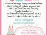 Cake Decorating Birthday Party Invitations Cake Decorating Invitations Set Of 20 Invitations