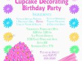 Cake Decorating Birthday Party Invitations Cupcake Decorating Invitations Cupcake Party Baking