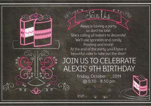 Cake Decorating Birthday Party Invitations It 39 S Fun 4 Me Cake Decorating 9th Birthday Party