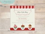 Cake Decorating Birthday Party Invitations Items Similar to Cake Shop Invitation Girls Birthday