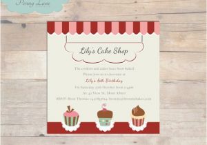 Cake Decorating Birthday Party Invitations Items Similar to Cake Shop Invitation Girls Birthday