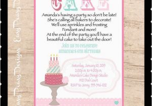 Cake Decorating Birthday Party Invitations Let 39 S Eat Cake Printable Invitations Printable Cake