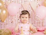 Cake Smash Ideas for 1st Birthday Girl 1st Birthday Photos Pink and Gold 1st Birthday First