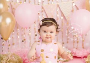 Cake Smash Ideas for 1st Birthday Girl 1st Birthday Photos Pink and Gold 1st Birthday First