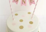Cake toppers 1st Birthday Girl 1st Birthday Cake topper Pink and Gold by Sweetescapesbydebbie
