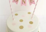 Cake toppers 1st Birthday Girl 1st Birthday Cake topper Pink and Gold by Sweetescapesbydebbie