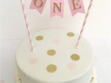 Cake toppers 1st Birthday Girl 1st Birthday Cake topper Pink and Gold by Sweetescapesbydebbie