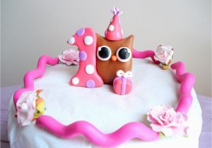 Cake toppers 1st Birthday Girl Girls First Birthday Owl Birthday Cake topper Pink 1st