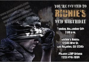Call Of Duty Birthday Invitation Cards Call Of Duty Invitations From General Prints