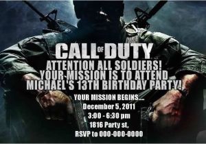 Call Of Duty Birthday Invitation Cards Modern Warfare 13 Year Old Boy Birthday Party Ideas