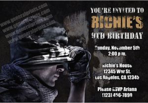 Call Of Duty Birthday Invitations Call Of Duty Invitations From General Prints