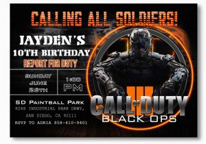 Call Of Duty Birthday Party Invitations Black Ops Birthday Invitations Invitation Librarry