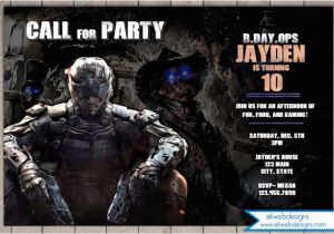 Call Of Duty Birthday Party Invitations Call Of Duty Birthday Invitation Black Ops 3 Party