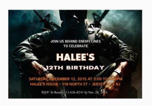 Call Of Duty Black Ops Birthday Invitations Call Of Duty Black Ops Personalized Birthday Party Invitations