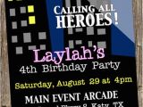 Calling All Superheroes Birthday Invitation Birthday Invitation Calling All Superheroes City Lights
