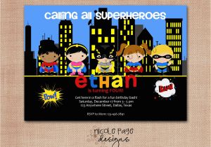 Calling All Superheroes Birthday Invitation Superhero Birthday Invitation Print Your Own 5×7 Digital