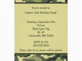 Camo Birthday Card Template Camo Army Green Birthday Party Invitation 5 Quot X 7