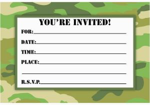 Camo Birthday Card Template Camouflage Birthday Invitations Printable Free Download