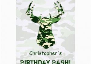 Camo Birthday Card Template Deer Hunting Camo Buck 13 Cm X 18 Cm Invitation Card Zazzle