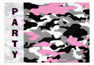 Camo Birthday Card Template Pink Camo Party Invitation Template 5 Quot X 7 Quot Invitation