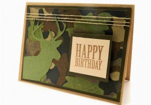 Camo Birthday Cards Happy Birthday Card Greeting Card Camouflage Card Deer