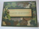 Camo Birthday Cards Stamping with Serendipity Camo Birthday Card for An