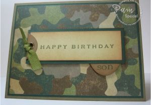 Camo Birthday Cards Stamping with Serendipity Camo Birthday Card for An