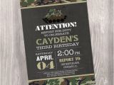 Camo Birthday Invites Camo Birthday Invitation Camo Invitation Camouflage