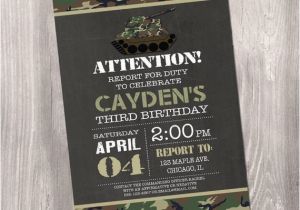 Camo Birthday Invites Camo Birthday Invitation Camo Invitation Camouflage