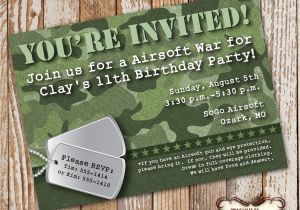 Camo Birthday Invites Camo Birthday Invitation Diy Printable Invitation Army