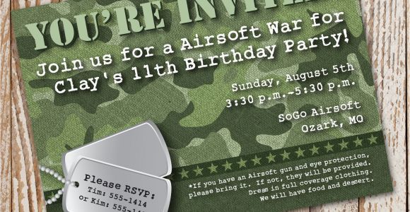 Camo Birthday Invites Camo Birthday Invitation Diy Printable Invitation Army
