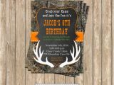 Camo Birthday Invites Camo Boy Hunting Deer 4 Birthday Party Printable Invitation