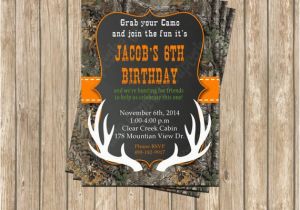 Camo Birthday Invites Camo Boy Hunting Deer 4 Birthday Party Printable Invitation