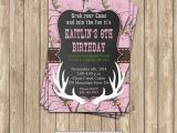 Camo Birthday Invites Camo Girl Hunting 6 Birthday Party Printable Invitation 5×7