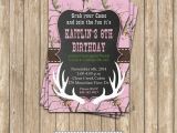 Camo Birthday Invites Camo Girl Hunting 6 Birthday Party Printable Invitation 5×7