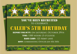 Camo Birthday Invites Camouflage Birthday Invitation Printable or Printed with Free