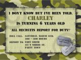 Camo Birthday Invites Camouflage Birthday Invitations Template Best Template