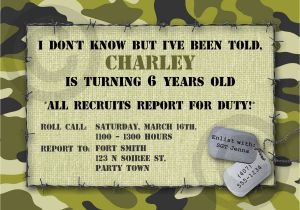 Camo Birthday Invites Camouflage Birthday Invitations Template Best Template