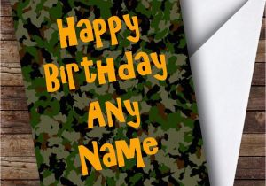 Camouflage Birthday Cards Camouflage Army soldier Personalised Birthday Card the