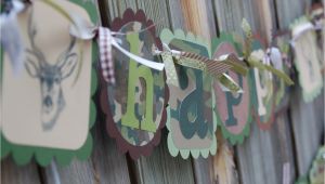 Camouflage Happy Birthday Banner Camo Happy Birthday and Cute Name Banner by Burleygirldesigns