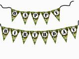 Camouflage Happy Birthday Banner Diy Army Military Camouflage Birthday Banner Printable File