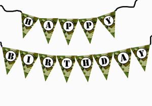 Camouflage Happy Birthday Banner Diy Army Military Camouflage Birthday Banner Printable File