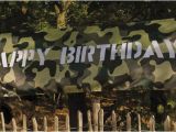 Camouflage Happy Birthday Banner Large Jungle Army Camouflage Camo Decoration Happy
