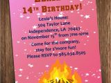 Campfire Birthday Party Invitations Bonfire Party Invitation Outdoor Campfire Birthday Party