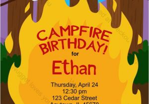 Campfire Birthday Party Invitations Campfire Birthday Invitation Printable Design Customizable